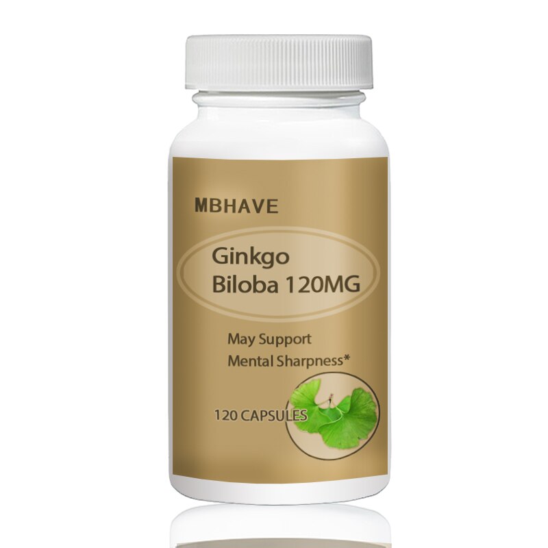 Ginkgo Biloba 120mg 120pcs Helps Promotes Mental Function and Memory Vegan